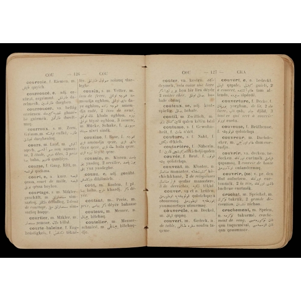 DICTIONNAIRE FRANÇAİS-TURC-ALLEMAND, Nicolas Murat, 1910, La Patrie Constantinople, 436 sayfa, 10x14 cm...