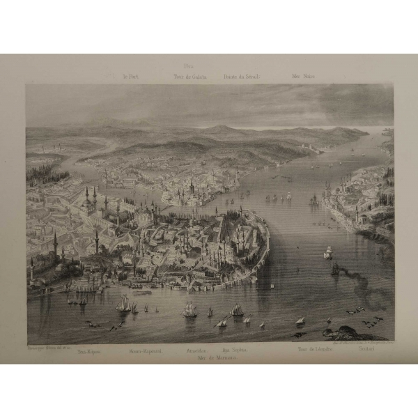 CONSTANTINOPLE ET MER MOIRE, Joseph Mery, 1855, Belin-Leprieur et Morizot, editeurs, Paris, 495 sayfa, 19x28,5 cm...