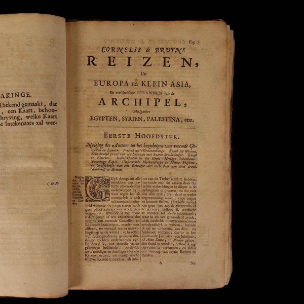 REIZEN Van Cornelis de Bruyn, Door de vermaardste Deelen van KLEIN ASIA De Eylanden Scio, Rhodus, Cyprus, Metelino, Stanchio, &c..., Cornelis de Bruyn, 1698, Delft, Henrik van Krooneveld, 398 sayfa, 23x34 cm...