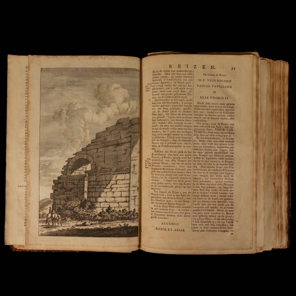 REIZEN Van Cornelis de Bruyn, Door de vermaardste Deelen van KLEIN ASIA De Eylanden Scio, Rhodus, Cyprus, Metelino, Stanchio, &c..., Cornelis de Bruyn, 1698, Delft, Henrik van Krooneveld, 398 sayfa, 23x34 cm...