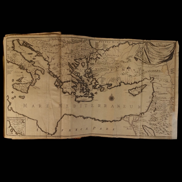 REIZEN Van Cornelis de Bruyn, Door de vermaardste Deelen van KLEIN ASIA De Eylanden Scio, Rhodus, Cyprus, Metelino, Stanchio, &c..., Cornelis de Bruyn, 1698, Delft, Henrik van Krooneveld, 398 sayfa, 23x34 cm...