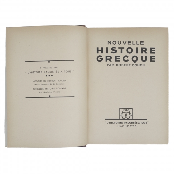 NOUVELLE HISTOIRE GRECQUE, Robert Cohen, 1935, Librairie Hachette, 397 sayfa, 20x14 cm...
