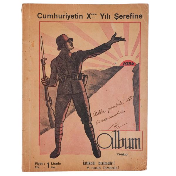 CUMHURİYETİN X'UNCU YILI ŞEREFİNE ALBÜM, THEO (Kozma Togo / Kosmas Theodoridis), 1934, Theohari Matbaası, Galata, 25x33 cm...