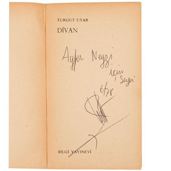DİVAN, Turgut Uyar, 1970, Bilgi Yayınevi, 87 sayfa, 11x19 cm...