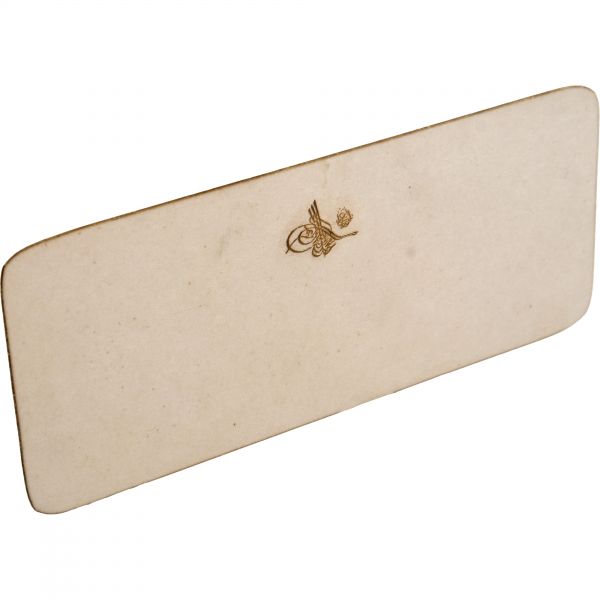 Sultan V. Mehmed Reşad´a ait şahsi kartvizit, beyaz zemin üzerine altın yaldız, gofre tuğralı, 11x4,5 cm...