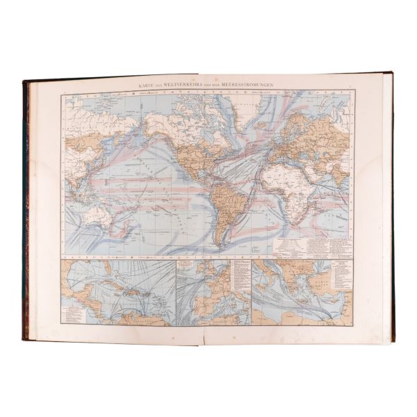 Allgemeiner HANDATLAS in hundertzwanzig Kartenseiten und zwei Erganzungskarten, Richard Andrees, 1887, Verlag von Velhagen & Klasing, Bielefeld und Leipzig, 122+112 sayfa, 30x43 cm...