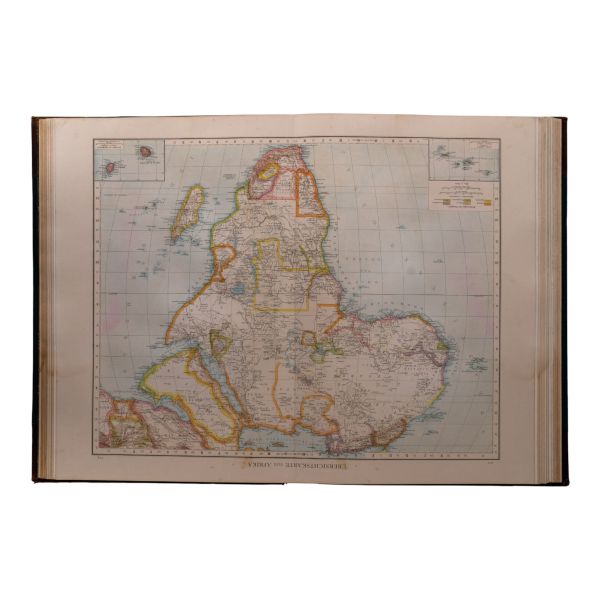 Allgemeiner HANDATLAS in hundertzwanzig Kartenseiten und zwei Erganzungskarten, Richard Andrees, 1887, Verlag von Velhagen & Klasing, Bielefeld und Leipzig, 122+112 sayfa, 30x43 cm...