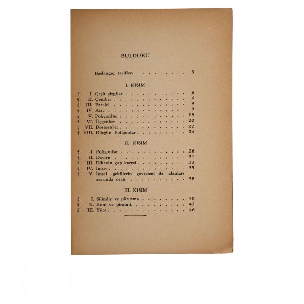 GEOMETRİ, (Mustafa Kemal Atatürk), 1937, Devlet Basımevi, 48 sayfa, 14x20 cm...