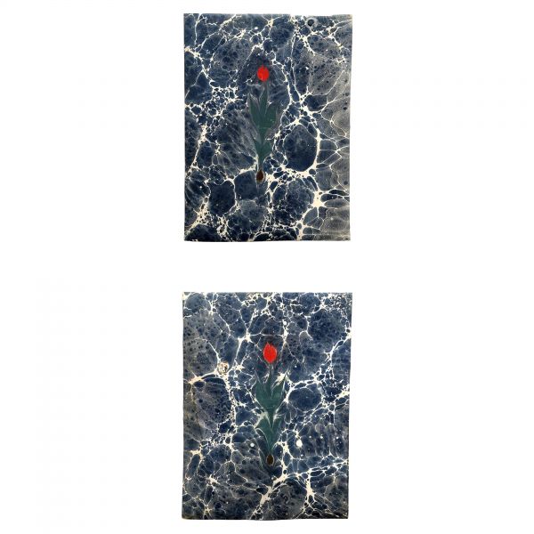 2 adet Necmettin Okyay lale ebrusu, 20x27 cm...