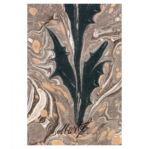 Mustafa Düzgünman imzalı üç adet çiçek ebrusu, ebru ölçüleri, 19x30 cm, 19x33, 18x31 cm...