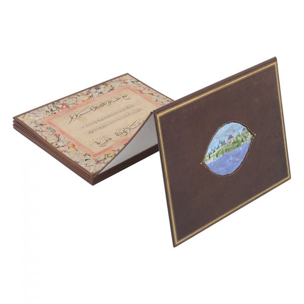 Sülüs-nesih meşk murakkası, 8 sayfa, 23x30x186 cm...