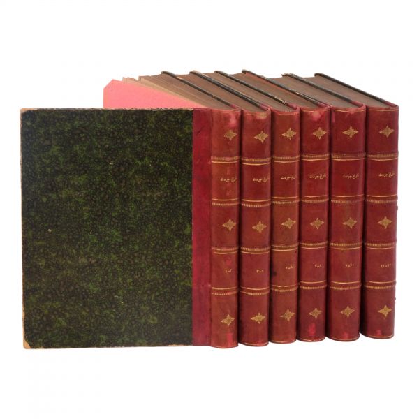 TÂRÎH-İ CEVDET, tam takım 12 kitap 6 ciltte, Ahmed Cevdet Paşa, 1301-1303, Matbaa-i Osmâniye, 296+310, 323+300, 304+342, 307+300, 382+268, 374+332 sayfa, 17x24 ve 18x24 cm, Özege: 19772