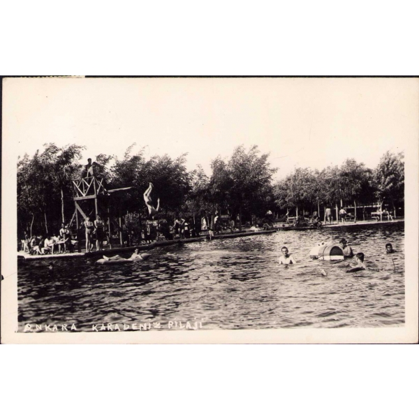 Ankara Karadeniz Plajı, İstanbul, arkası ithaflı, postadan geçmiş.