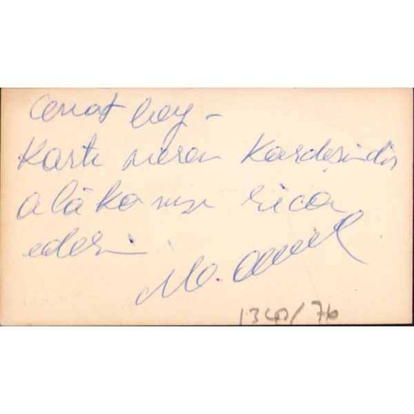 Emniyet Müdür Muavini Muzaffer Acar kartvizit, Kocaeli, 8x5 cm