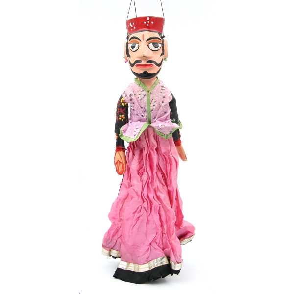 Geleneksel kıyafetleriyle eski dönem kukla, 42x12 cm