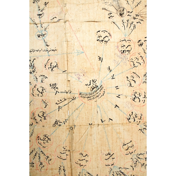 Osmanlı Hanife Hatun vakfı şerifinin tevliyet şeceresi, Elhac Emine Hatun binti Mustafa, tamirli, 40x55cm