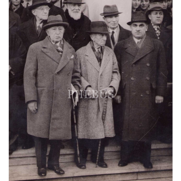 Gazeteci ve Romancı Hüseyin Rahmi Gürpınar, Hasan Ali Yücel ve İsmet İnönü, 24x17 cm