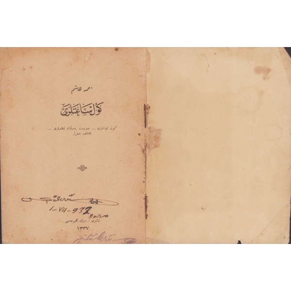 Osmanlıca Ahmed Haşim'in 