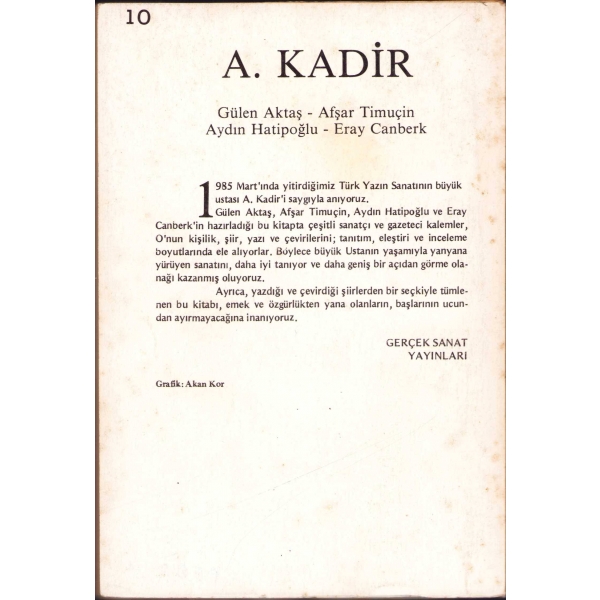 Gülen Aktaş-Afşar Timuçin-Aydın Hatipoğlu-Eray Canberk: 