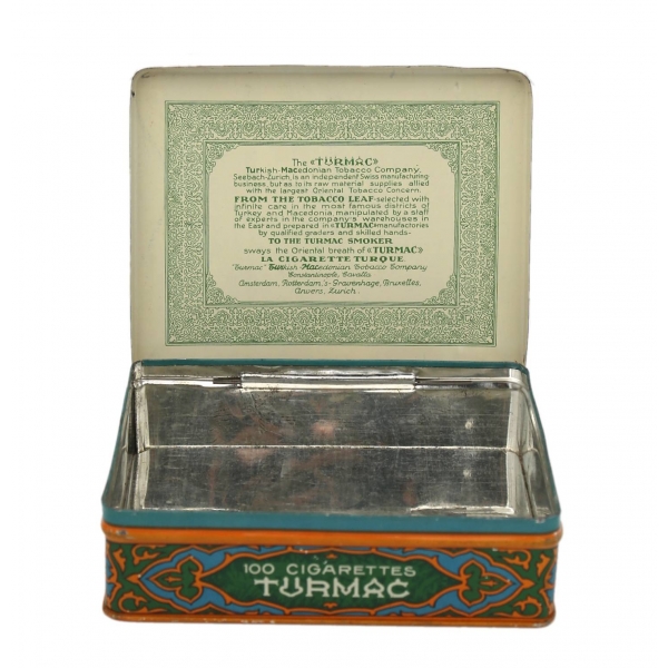 Turmac Vert teneke sigara kutusu, büyük boy, 14x11x4 cm
