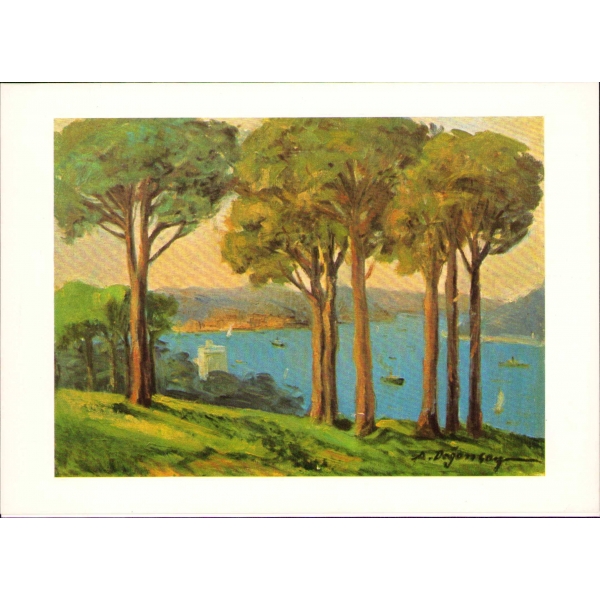 Adil Doğançay'dan Islak İmzalı Baskı ''Boğazdan Görüntü'' Çalışması, 19x14 cm