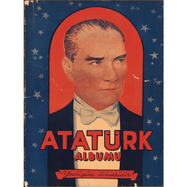 Yedigün Neşriyat Mustafa Kemal Atatürk Albümü, bazı sayfaları su almış, 24x32 cm