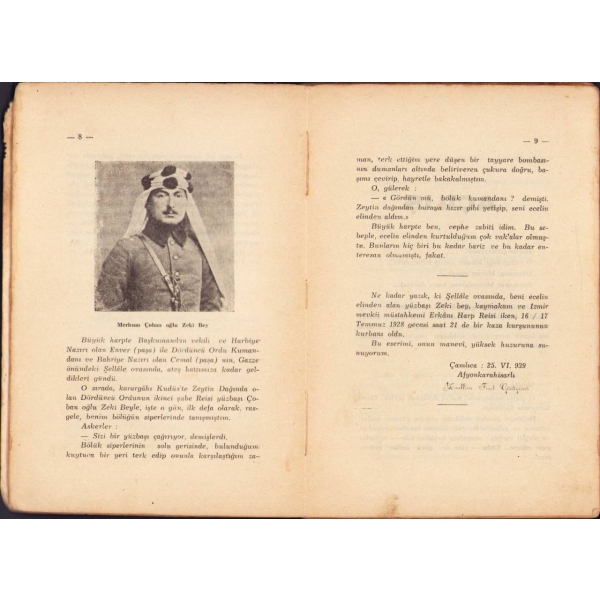 Sînâ Çölünde Türk Ordusu, Muallim Fuat Gücüyener, Anadolu Türk Kitap Deposu, İstanbul 1943, 238 s., 14x20 cm, kapağı yıpranmış haliyle