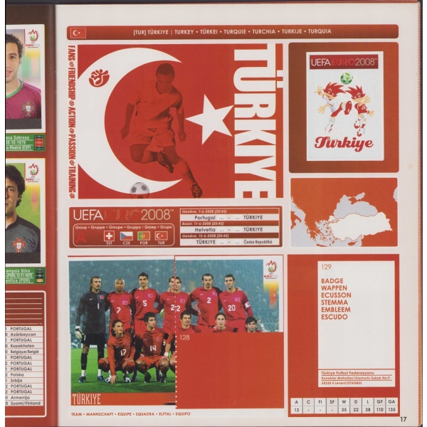 Panini 2008 albüm, stickerları tam değil, 23x27 cm