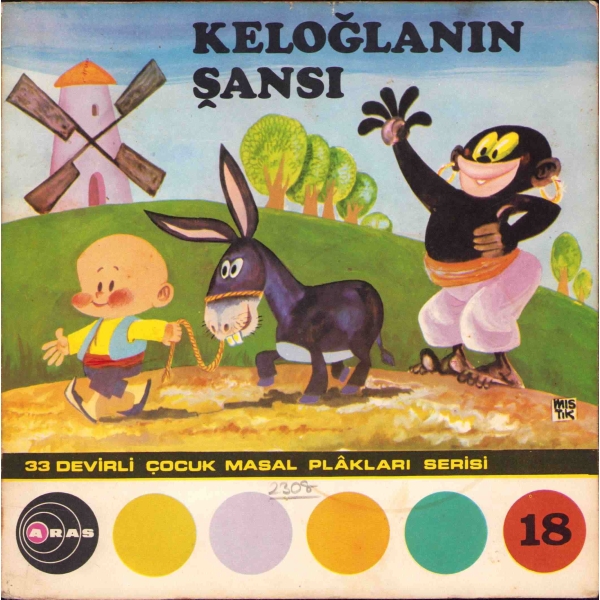 33 Devirli Çocuk Masal Plâkları Serisi'nden: Keloğlan Şansı-Akıllı Kirpi, Aras Yayınları, 18x18 cm